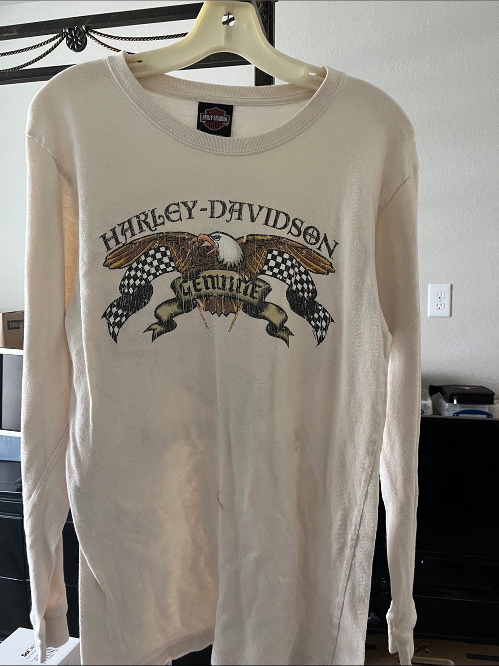 Harley-Davidson Cream Graphic Eagle Long Sleeve Tee